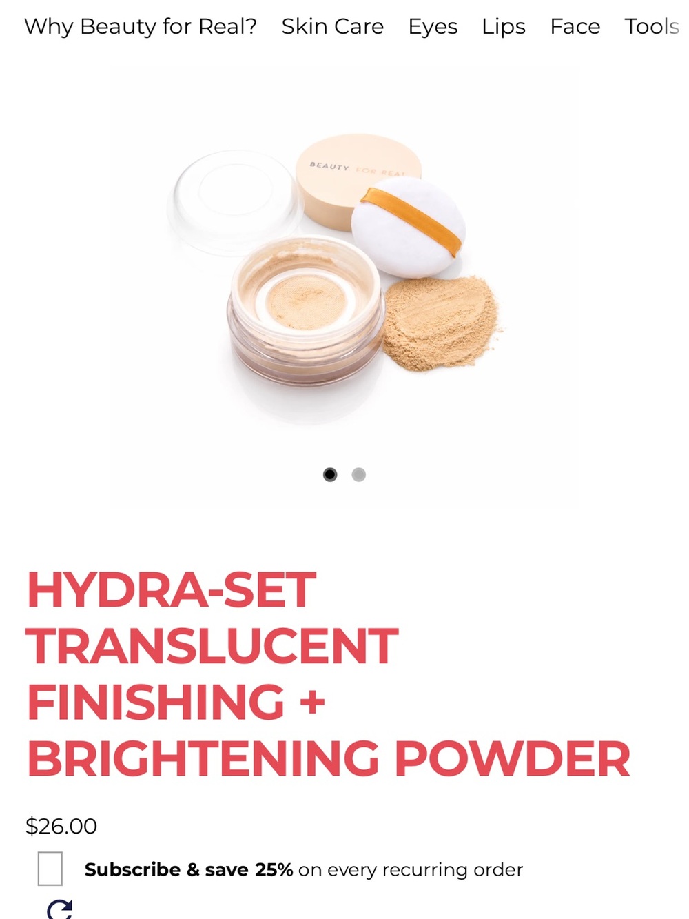 Hydra-Set Translucent Finishing + Brightening Powder - Beige